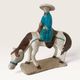 Cheval et cavalier chinois en terre cuite émaillée, XXe
