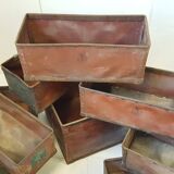Batch of 11 storage bins suroy industrial loos france vintage 1950