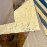 Table basse gigogne marqueterie géométrique design italien vintage