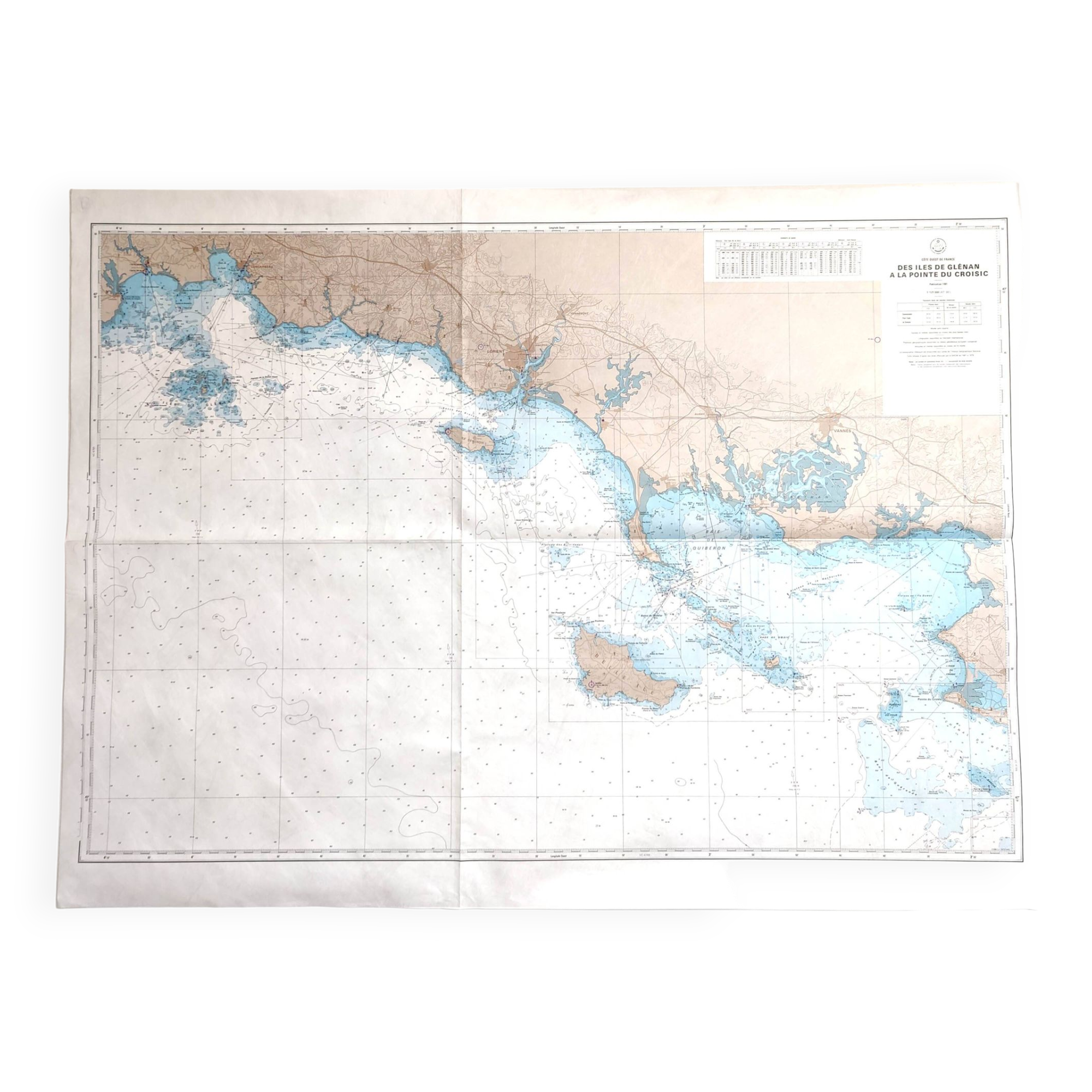Map of Finistère and the Gulf of Morbihan, west coast of France, 1981