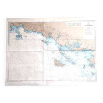 Carte Finistère et Golfe du Morbihan côte ouest France 1981