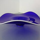 Large blue glass bowl, Czechoslovakia, 1960s