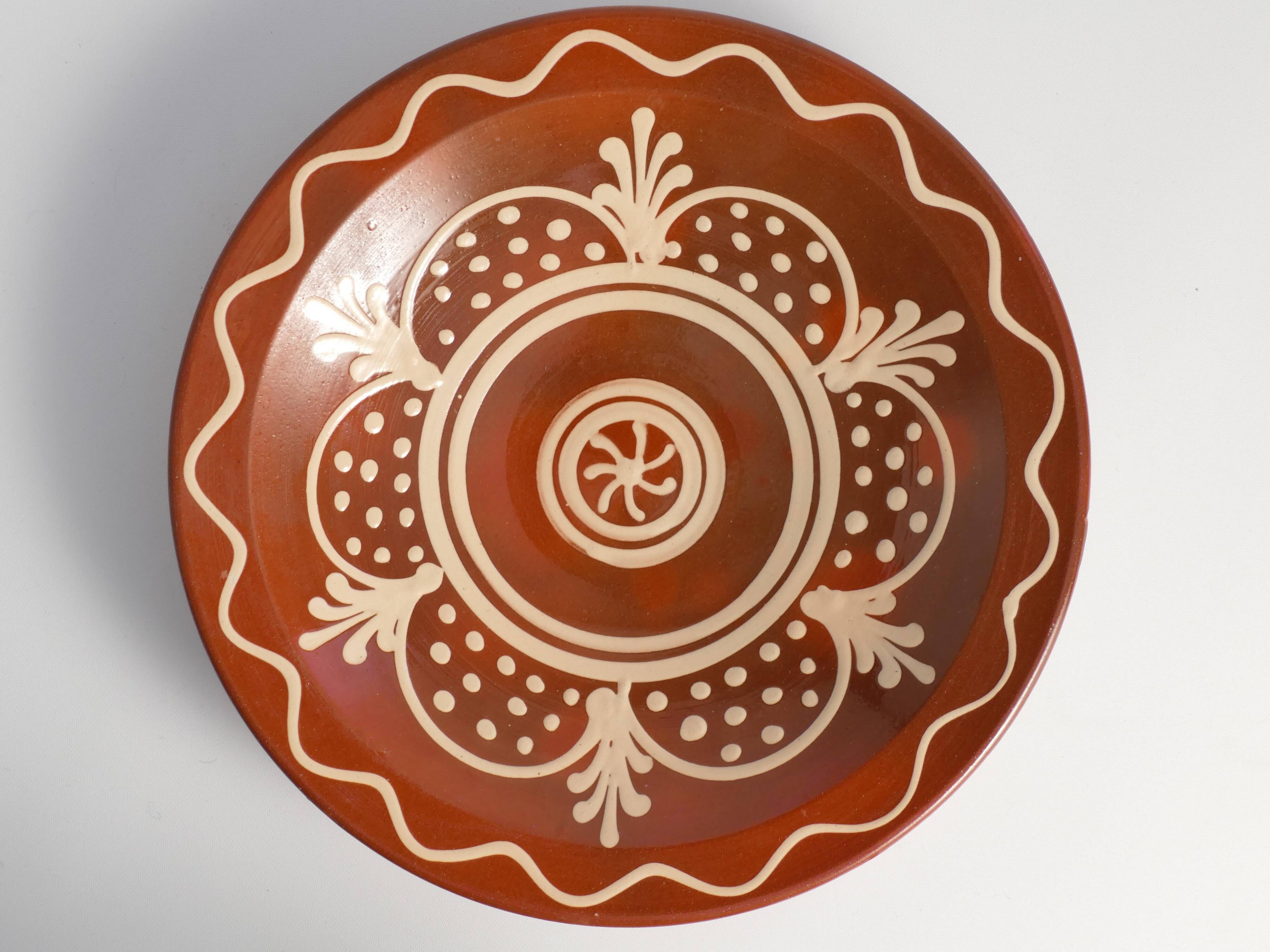 Brown & Cream White Stoneware Bowl by Andersson & Johansson, Höganäs, 1920s