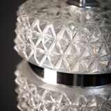 Vintage Crystal Glass Chandelier: Mid-Century Modern Austrolux Pendant Ligh