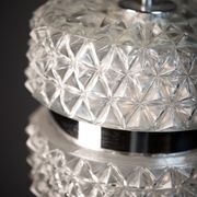 Vintage Crystal Glass Chandelier: Mid-Century Modern Austrolux Pendant Ligh