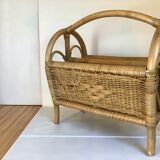 Rattan wicker magazine holder