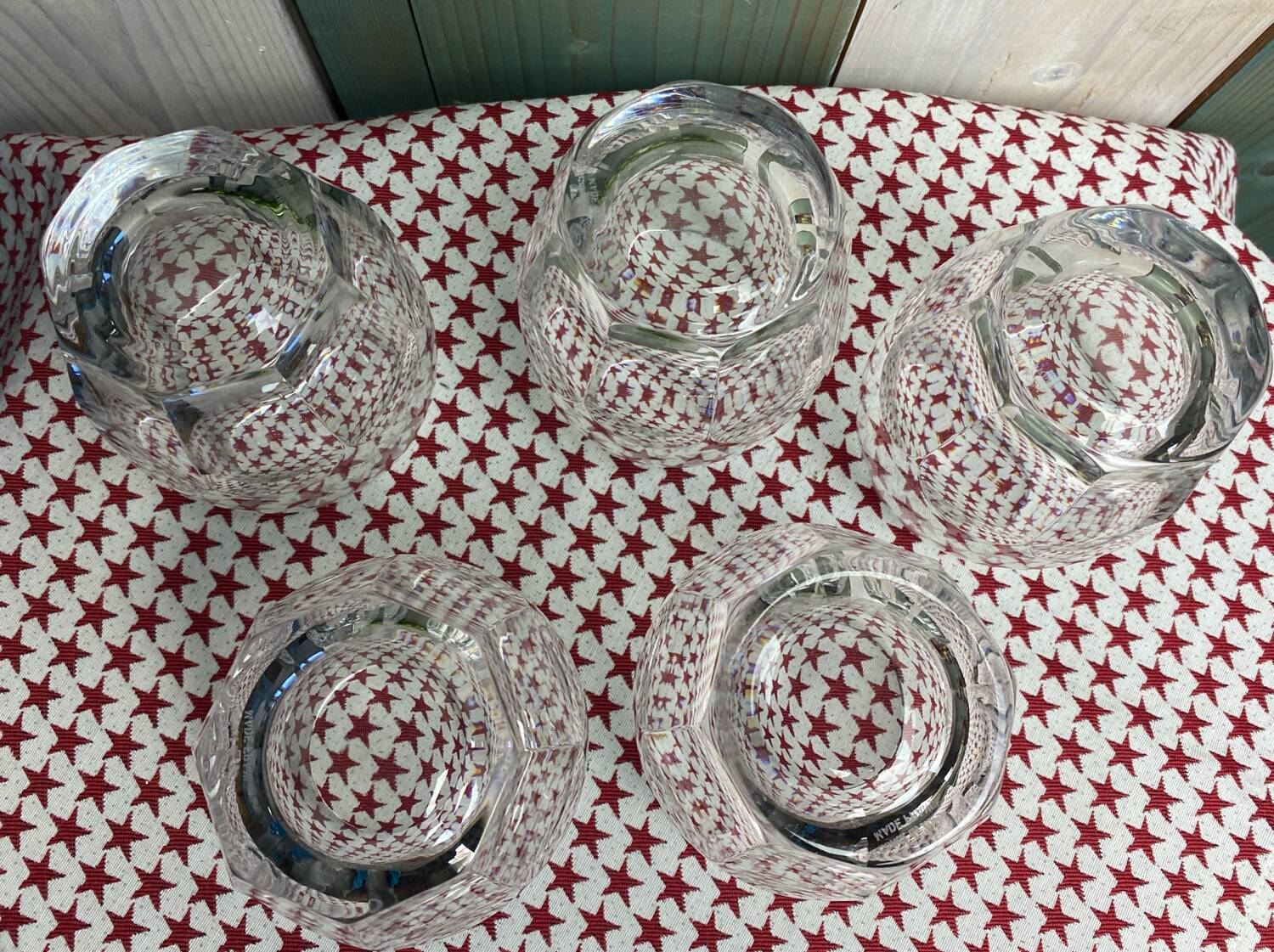 Lot de 5 gobelets en cristal
