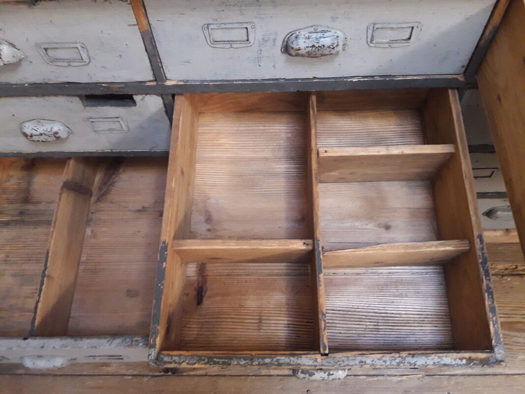 Industrial sideboard with 16 drawers