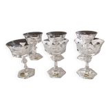 Set of 6 crystal champagne glasses