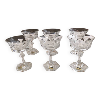 Set of 6 crystal champagne glasses