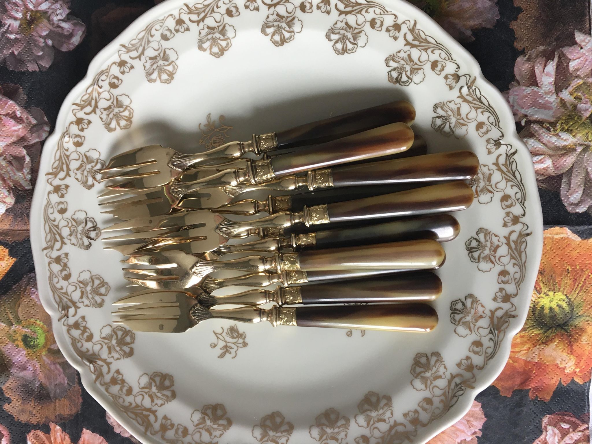 Golden vintage forks