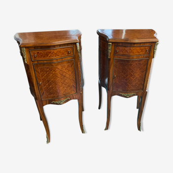 Pair of inlaid bedsides