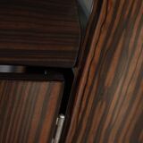 Small Art Deco Bar Cabinet, Macassar Veneer, France, circa 1930