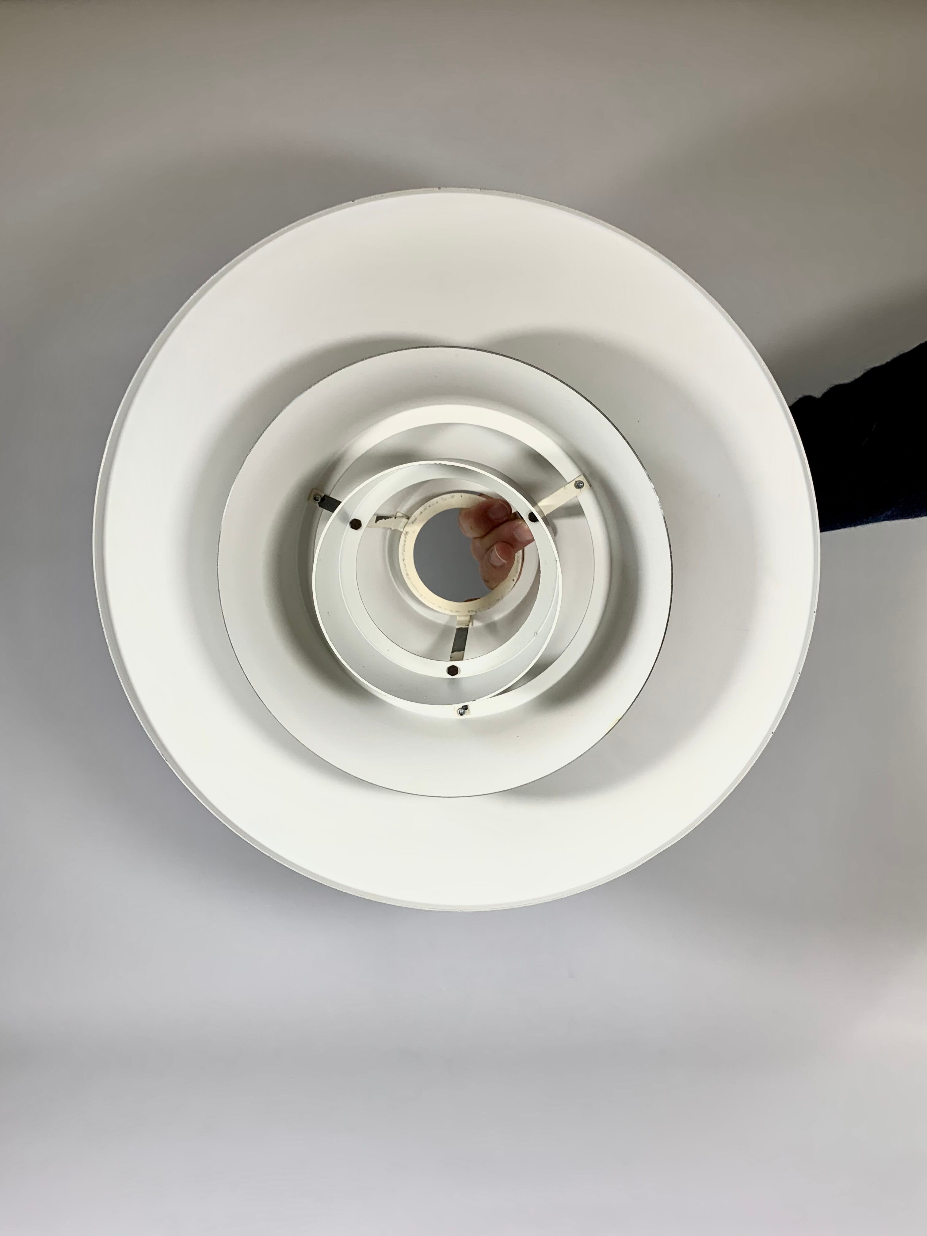 Suspension in chocolate lacquered aluminium produced in Denmark, Scandinavian design 1970-1980