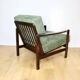 Vintage brown wooden armchair green-olive jeans design by Z. Bączyk - 2 pieces available