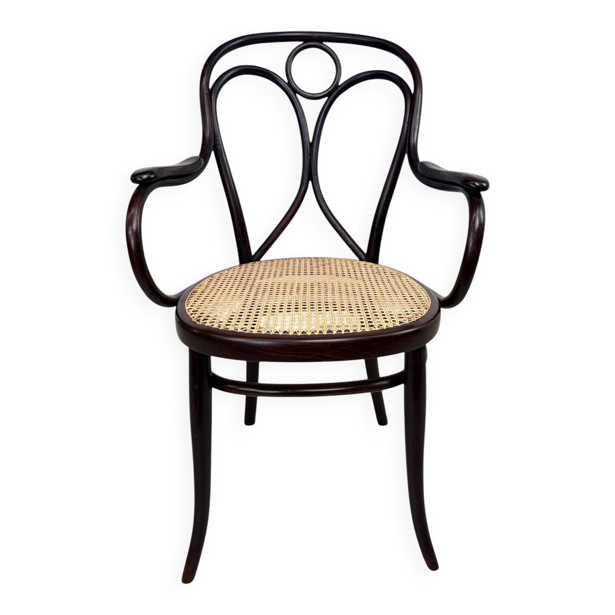 "Angel Back" armchair in bent wood no. 19 by Thonet