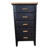 Chiffonnier /commode 5 tiroirs pieds compas