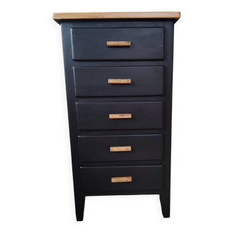 5-drawer chest of drawers with compass feet