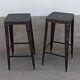 Pair of black metal stools