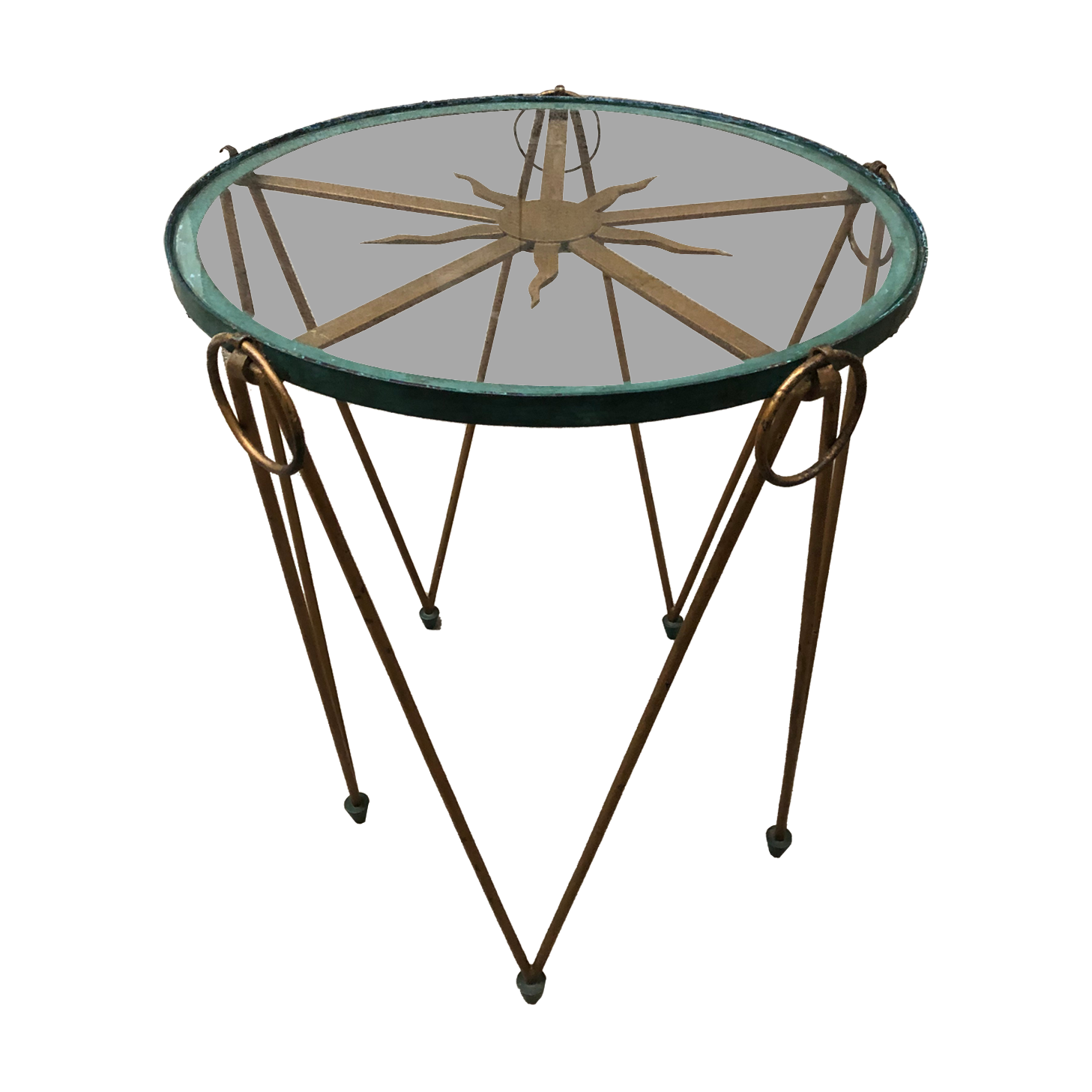 Art deco pedestal table wrought iron