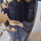 Limoges vase in blue and gold