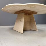 Vintage flower shaped travertine coffee table, 1970s