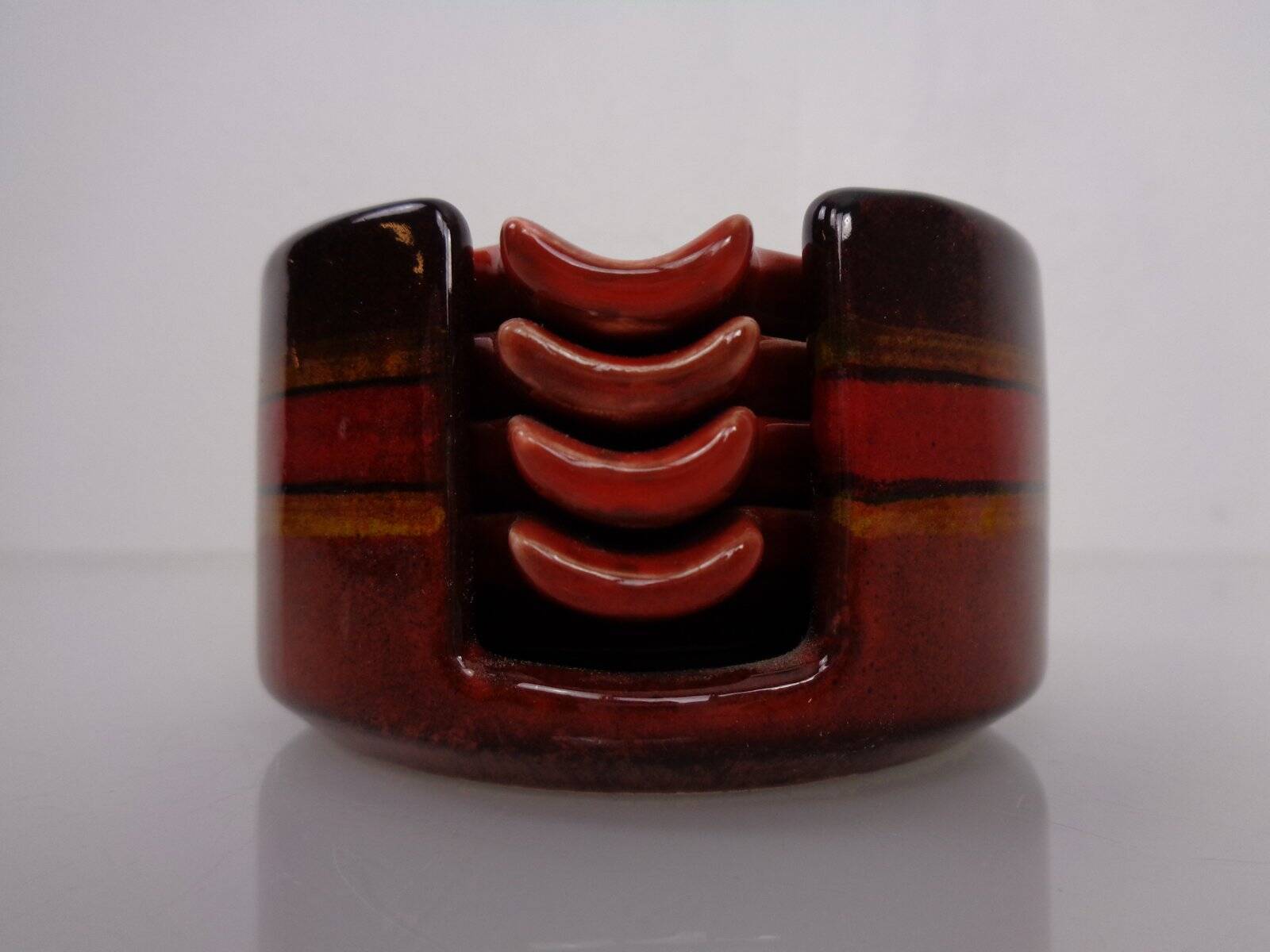 Pop Art Ceramic Ashtrays by Romolo Verzolini for Questa Maiolica, Italy, 1970s, Set of 5