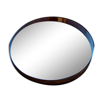 Mirror round cap Syla of the 70s in smoked amber plexi