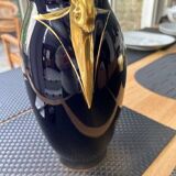 Vase en porcelaine noir et doré