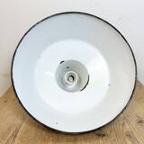 Industrial grey enamel factory pendant lamp, 1960s