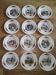 Set of 12 earthenware plates signed Obernai Sarreguemines.