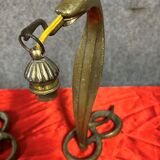 Paire de lampes cobra en bronze doré