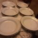 12 deep plates in Limoges porcelain, white and silver.