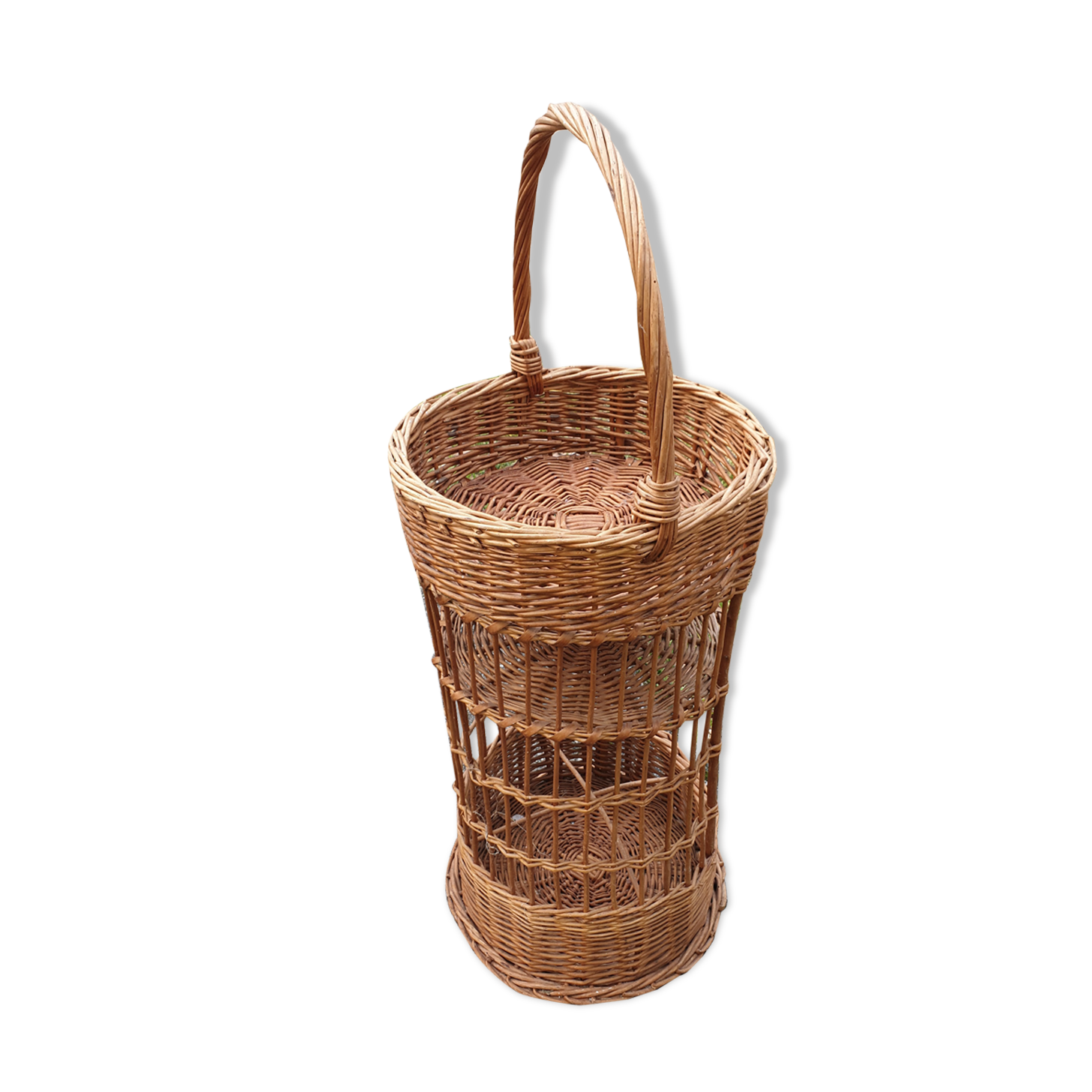 Rattan cylinder basket