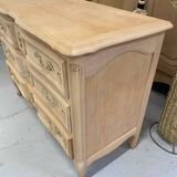 Louis XV style chest of drawers in raw wood