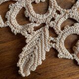 Crochet placemat, vintage, beige