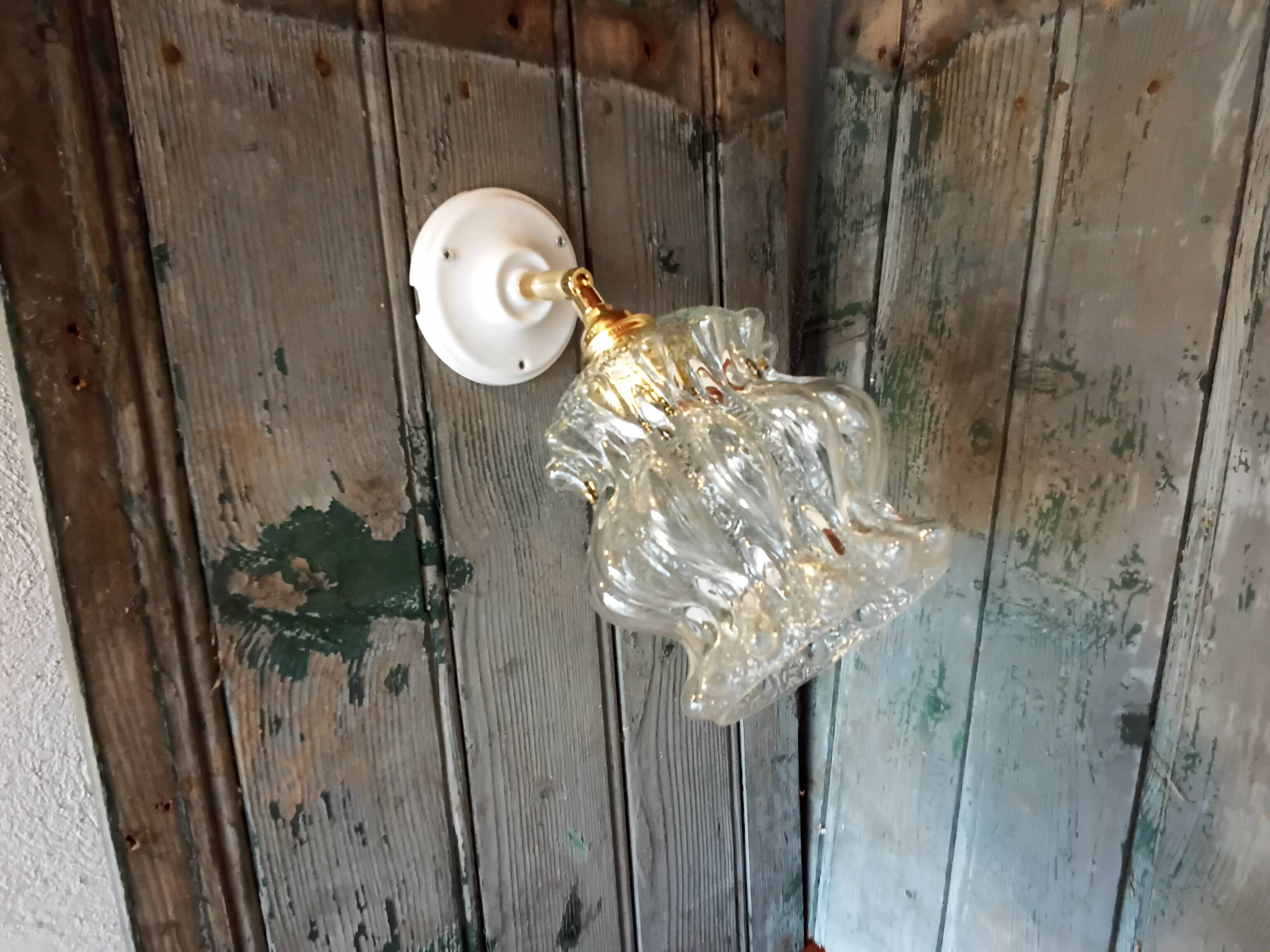 Vintage molded glass wall light