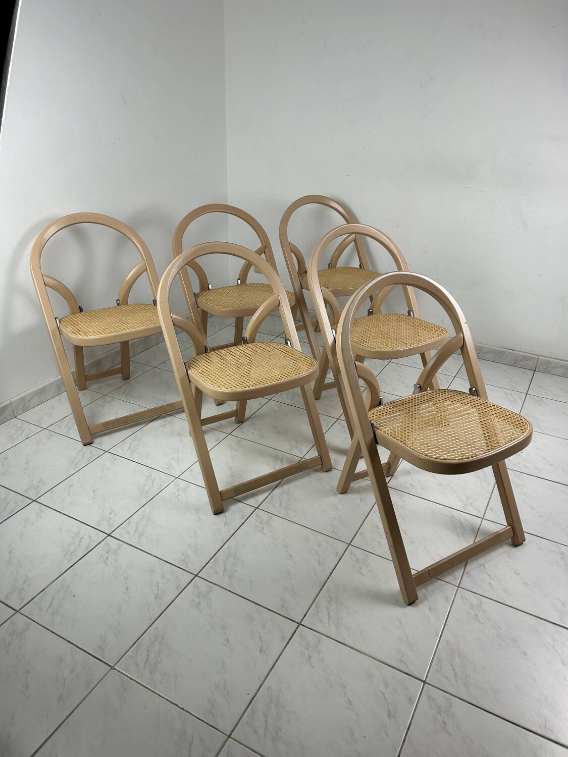 6x vintage foldable chair Gigi Sabadin model Arca