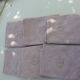 6 rectangular towels, damask cotton, Lilas tint and monogrammed OG, art deco