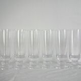 8 vintage Sèvres crystal champagne glasses, 1970s