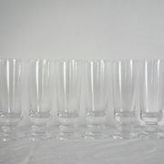 8 vintage Sèvres crystal champagne glasses, 1970s
