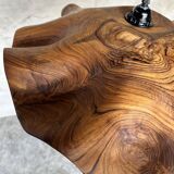 Large pendant light in corrugated teak leaf (Large D:60 H:20)