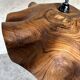 Large pendant light in corrugated teak leaf (Large D:60 H:20)