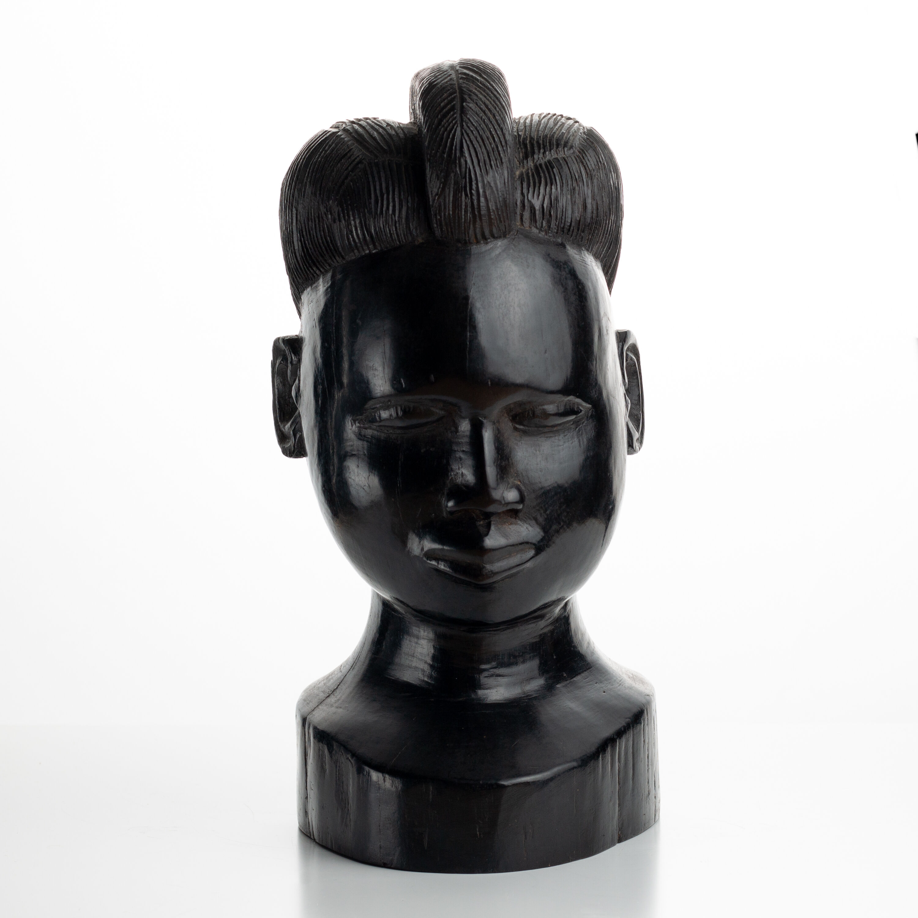 Pair of African busts carved in ironwood / ebony / vintage / book clamps