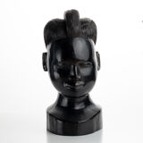 Pair of African busts carved in ironwood / ebony / vintage / book clamps