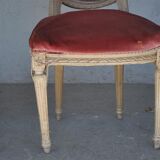 Pair of Louis XVI style cream lacquered chairs around 1900