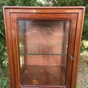 Small 1930s mahogany display cabinet, art deco apothecary cabinet