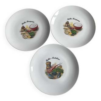 3 assiettes en porcelaine de service à Paella