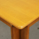Table à manger extensible en chêne carré, Italie années 1970