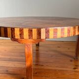 Round coffee table in Elm Burl, Art Deco decorative work - Year 1941
